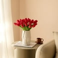 thumbnail image 3 of 30pcs Artificial Tulip Flowers Fake Real Touch Tulips Flower Bouquet for Wedding Arrangements Centerpieces Home Decoration (White), 3 of 5
