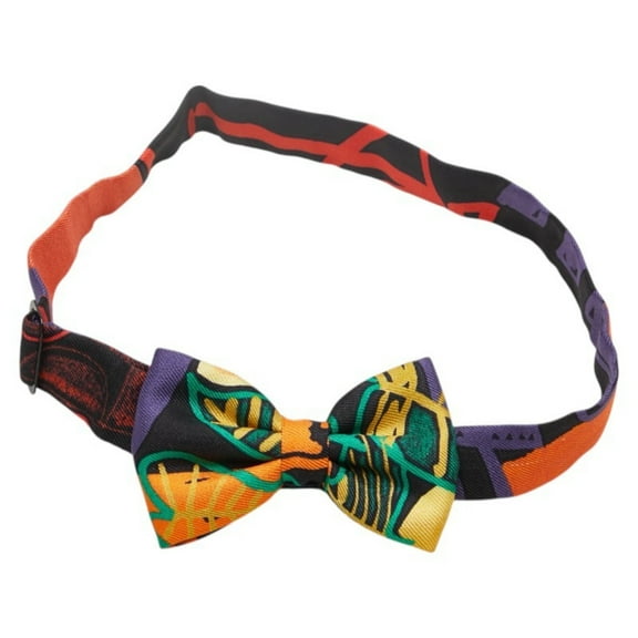 Pre-Owned Hermes Nou Papillon Bow Tie Ribbon Orange Black Green Multicolor Silk Men's HERMES