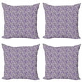 thumbnail image 1 of Abstract Throw Pillow Cushion Case Pack of 4, Eighties Style Pattern with Geometrical Circles Retro Graphic Pattern, Modern Accent Double-Sided Print, 4 Sizes, Violet Taupe and Grey, by Ambesonne, 1 of 2