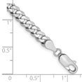 thumbnail image 4 of Auriga Fine Jewelry 14K White Gold 4.75mm Flat Beveled Curb Bracelet 7 inch for Women (L- 7inch, W- 4.75mm), 4 of 5