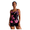 Black and pink, variant on Women's Black and White Palm Tree Print Zip Front Tankini Set with Boyleg Shorts - Two Piece Swimsuit for Beach, Pool S-XXL