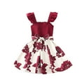 thumbnail image 3 of Baby Girl Dress Fly Sleeve Floral Prints Princess Dress Dance Party Dresses Clothes Summer Dress,Size 4 Years-5 Years, 3 of 9