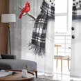 thumbnail image 4 of Grey Snowman Christmas Sheer Curtains 72 Inches Long 2 Panels Set, Window Sheer Curtains for Living Room/Bedroom, Xmas Snowflake Birds Light Filtering Rod Pocket Curtain 52'' x 72'' x 2, 4 of 7