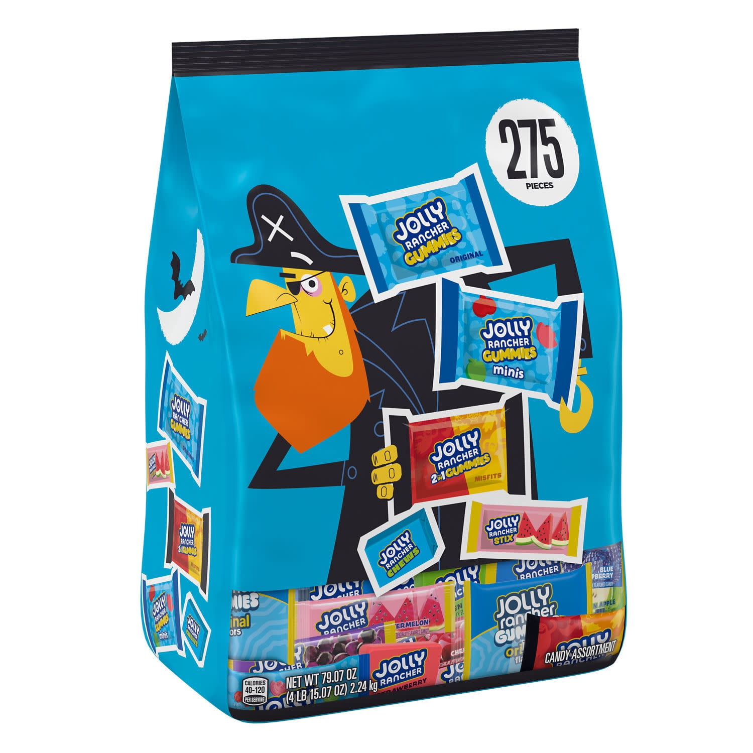 Jolly Rancher Assorted Fruit Flavored Halloween Candy, Bulk Bag 79.07 oz, 275 Pieces