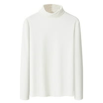 IYTR Mens Long Sleeve Shirts High Neck Thermal Base Layer Soft Mock Turtleneck Undershirt Pullover (White,XXXXL)