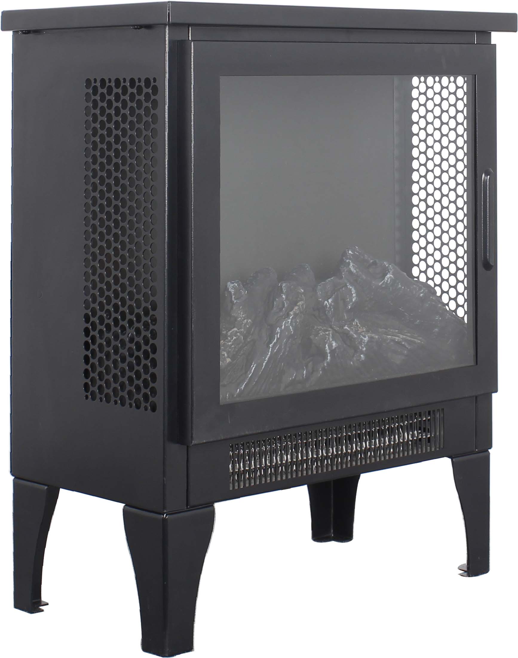 iRerts 17 Inch Freestanding Electric Fireplace Stove Heater, 3D Flame Effect Small Portable Fireplace, 700W/1400W Space Heater Fireplace for Indoor Use, CSA/UL Certified, Black