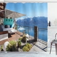thumbnail image 1 of Ambesonne Landscape Shower Curtain, Snowy Mountain Ocean, 69"Wx84"L, Sky Blue and Brown, 1 of 3
