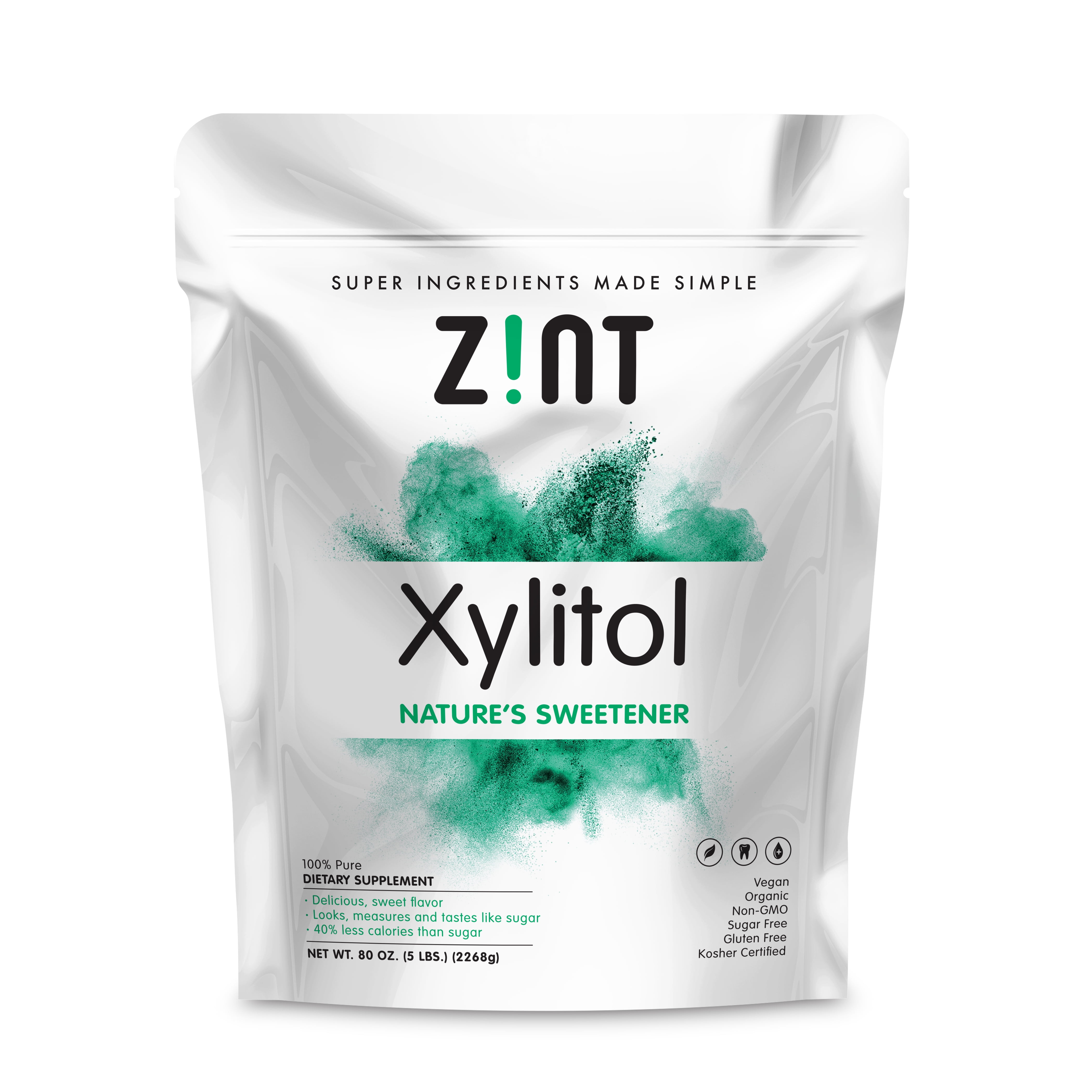 Zint Xylitol Natural Sweetener Powdered GMO Gluten and Sugar Free 5 lb