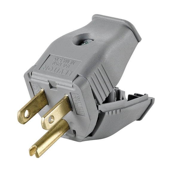 Leviton Cord & Plug in Gray — UL Listed for US Residential Electrical Code Compliance, Drop-in NEC-Standard Wiring