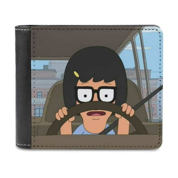Bob's Burgers Tina Leather Wallet for Men Women Two Fold Purse Slim Cash Card Holder Bag