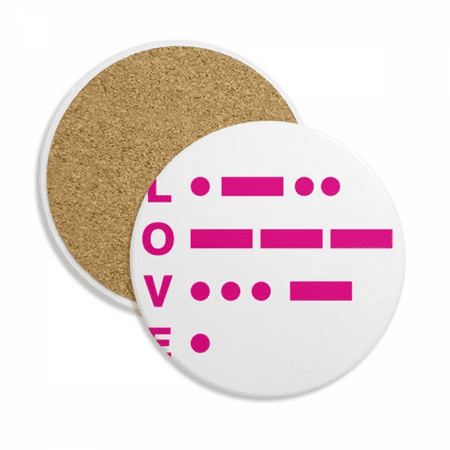 

Morse Code Love Point Line Expression Coaster Cup Mug Tabletop Protection Absorbent Stone
