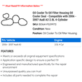 thumbnail image 2 of Oil Cooler To Oil Filter Housing Oil Cooler Seal - Compatible with 2006 - 2007 Audi A3 2.0L 4-Cylinder, 2 of 2