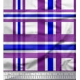 thumbnail image 1 of Soimoi Blue Modal Satin Fabric Gingham Check Print Sewing Fabric Yard 42 Inch Wide, 1 of 5