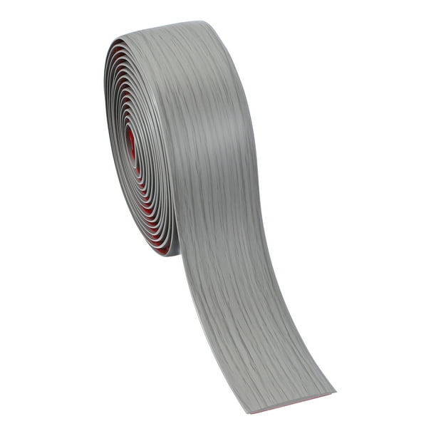 Tira de Transición de Piso Autoadhesiva Uxcell Vinilo Divisor Plano Nuevo Grano de Madera Gris 20 FT x 2"
