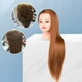 thumbnail image 6 of Hair Training Head Mannequin Head Hairstyling Multipurpose Long Hair Manikin Doll Head for Cutting DIY Cosmetology School Students Braid , Gold with Makeup, 6 of 9