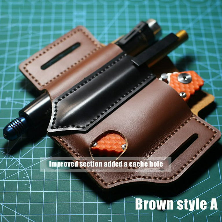 Main Street Forge Made in USA Leather EDC Pouch | Leather Multitool Sheath/Holster for Men | Belt Clip/pocket Organizer for Leatherman Gerber & So