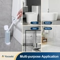 thumbnail image 4 of YOCADA Slim Disposable Toilet Brush Holder Set with 15 Refills & Toilet Bowl Cleaner Wands, White, 4 of 6