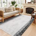 thumbnail image 3 of Anthracite Framed Area Rugs for Living Room Washable Rugs Boho Moroccan Area Rug Soft Neutral Geometric Bohemian Carpet Distressed Indoor Rug for Bedroom Dining Room Office Foldable Nonslip Rug, 3 of 9