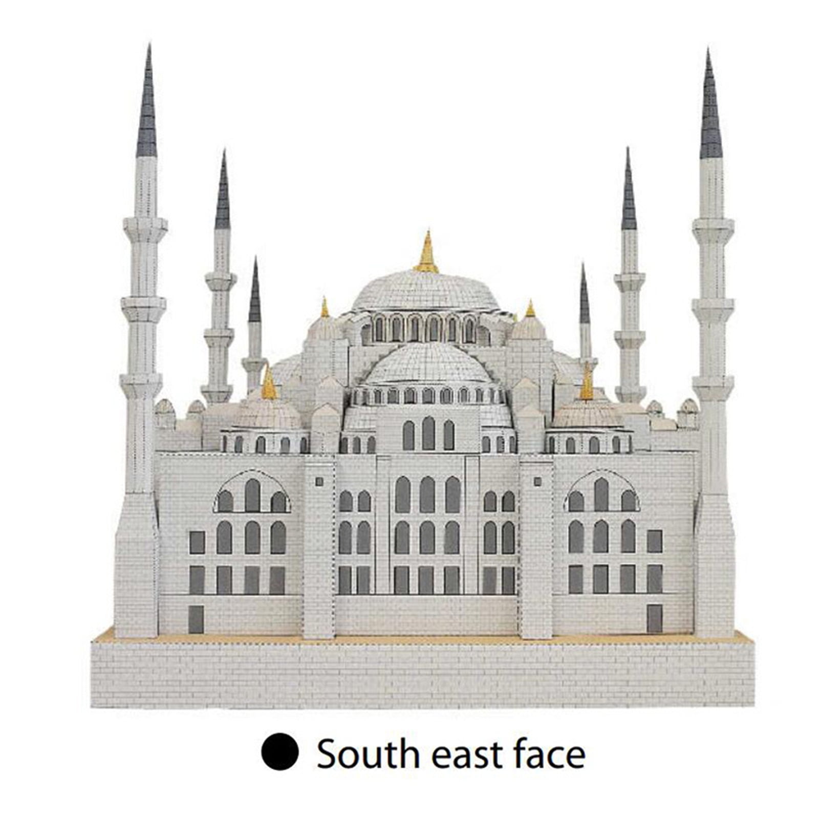 NATEFEMIN Building Model Paper Kit Blue Mosque Sudan 3D for Collectors and Hobbyists Detailed Architectural Replica 39cm