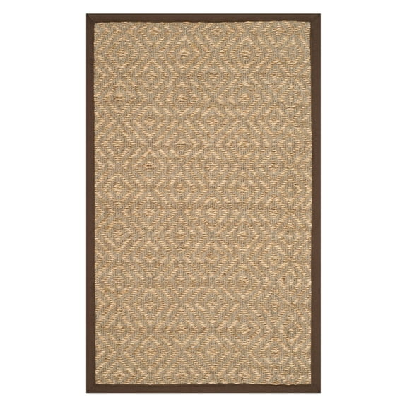 SAFAVIEH Natural Fiber Cinaed Geometric Sisal Area Rug, Natural/Brown, 4' x 6'