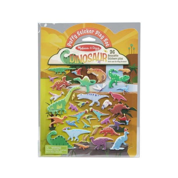 Melissa & Doug Dinosaur Puffy Sticker Play Set Travel Toy (DoubleSided
