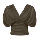thumbnail image 5 of Tops Casuales Cuello en V Encaje Arriba Manga Corta Suéter Camisa Elegante Blusa de Verano, 5 of 7