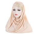 thumbnail image 3 of MSJUHEG Head Scarves for Chemo,Turbans,Hair Scarf,Chemo Headwear,Head Wraps,Cancer Head Hat Cap Hair Cover Wrap Turban Headwear Turban Cap for Scarf Hat Beige One Size, 3 of 4