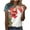 Red womens tops summer, variant on USSUMA Plus Womens Tops Dressy Casual Women's Casual Loose Floral Print Crewneck Summer Tops Printed Short Sleeve Plus Tunics T-Shirt Tops Ladies Tops Trendy