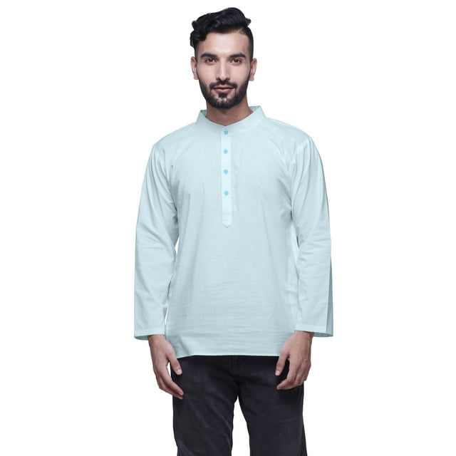 Atasi Indian Short Kurta For Boys Chinese Collar Button Down Casual Clothing