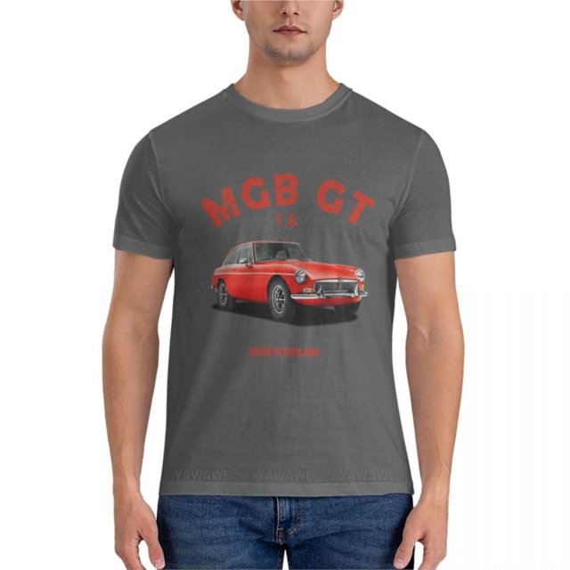 Camiseta ajustada clásica para hombre camisa de entrenamiento con estampado de animales de algodón color negro MGB GT