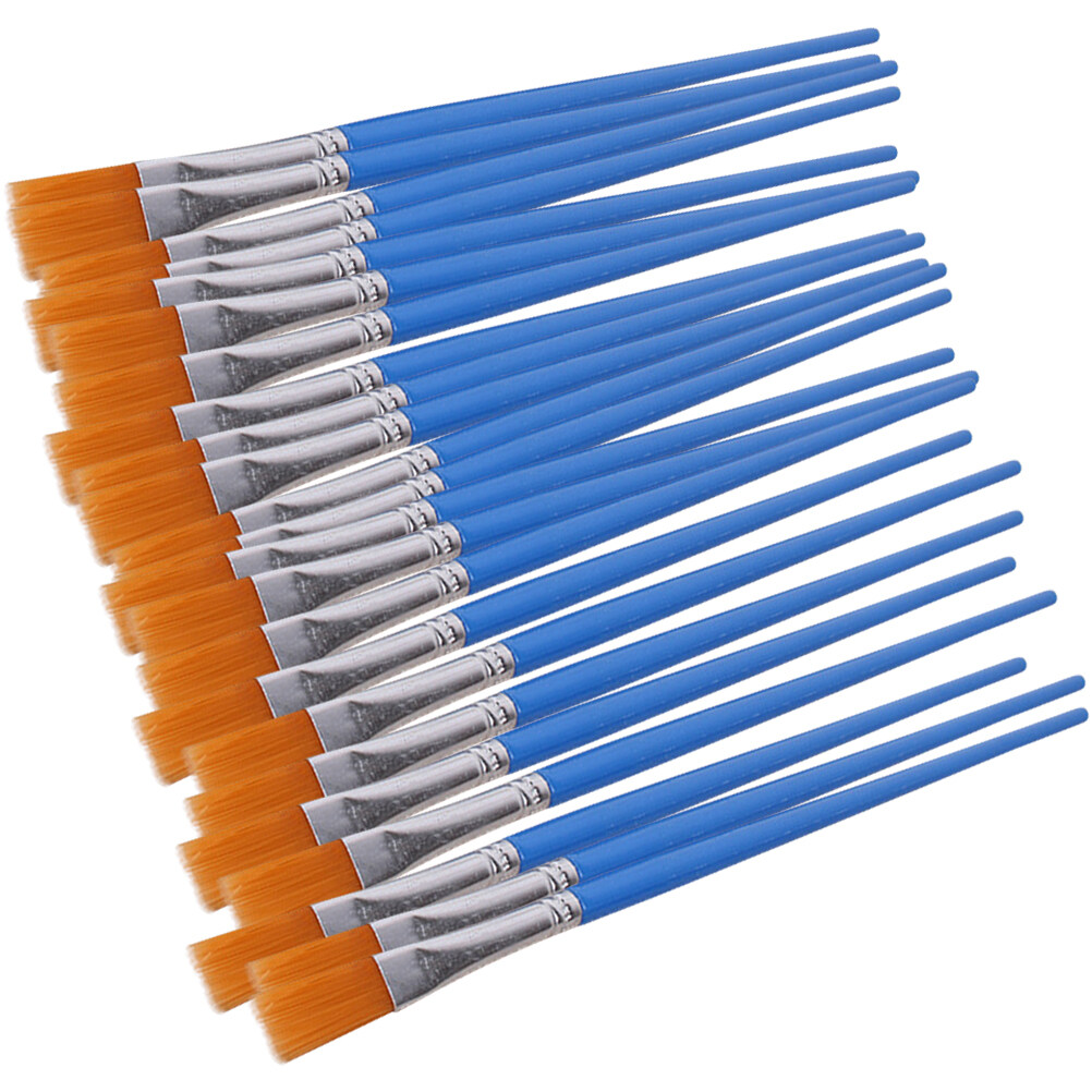30Pcs Flat Painting Brush Detail Painting Brush Paintbrush Student