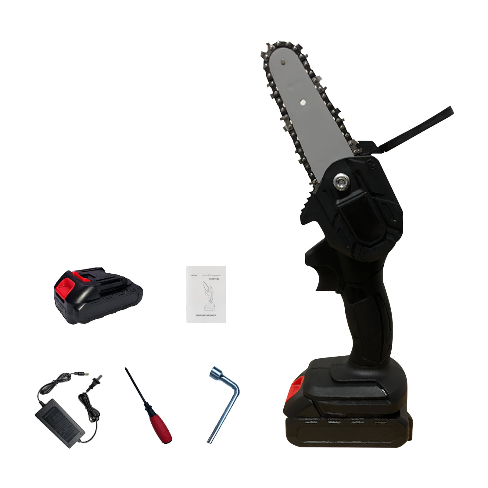 Houkiper 4inch Mini Handheld Chainsaw Electric Rechargeable Chainsaw