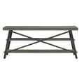 thumbnail image 5 of Weston Home Westyn Rustic X-Base Wood and Metal TV Stand for TVs up to 65", Grey Finish, 5 of 8