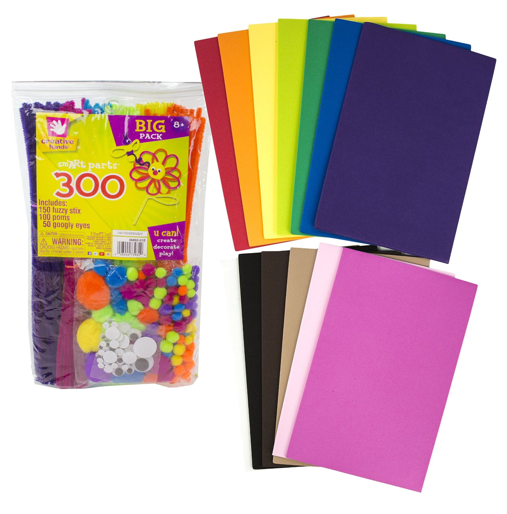 Fibre Craft Sm'ART Set with Rainbow Foam Sheets