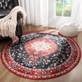 thumbnail image 3 of Noahas Round Traditional Persian Area Rug, Red , 4' x 4', 3 of 7