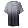 thumbnail image 4 of MELDVDIB Women's Plus Size Tops Short Sleeve V-Neckline T-Shirt Printing Casual Gradient Loose Summer T Shirt for Girls Ladies Women, 4 of 6