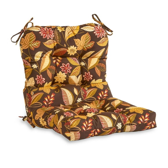 Greendale Home Fashions 38'' x 21'' Outdoor Seat/Back Chair Cushion, 1 Count (Pack of 1), Russet Floral