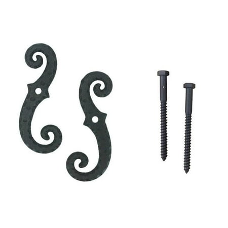 

Scroll Dog with Lag Bolt Powder Coated Black - Set of 2