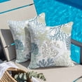 thumbnail image 5 of Blue Coral Coastal Pillow Covers 18x18 Inch, Summer Beach Ocean Starfish Conch Linen Pillowcase with Invisible Zipper, Decorative Throw Pillow Covers Cushion Case for Couch Sofa Bed Living Room, 5 of 9