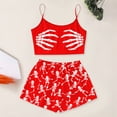thumbnail image 2 of Miaoju Spooky Women Themed Sleepwear with Sleeveless Bodice and Loose Halloween Shorts for Pumpkin Carving Nights and Warm Cuddle Time at Home, 2 of 5