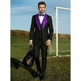 thumbnail image 2 of Men's Slim Fit 3 Piece Suit Set: Shawl Lapel Blazer Jacket, Vest & Pants - Formal Wedding Tuxedo, 2 of 6