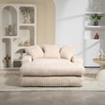 thumbnail image 3 of Oversized Chaise Lounge Chair, Corduroy Loveseat Floor Sofa,Comfy Short Plush Cloud Couch Bed,Modern Sleeper Chair Sofa Recliner for Living Room,Bedroom,Office, 3 of 7