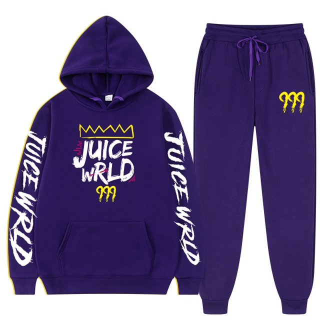 Nuevo rapero Juice Wrld mismo estilo sudadera traje suelto para hombres y mujeres Sudadera con capucha + pantalones de chándal