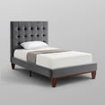 thumbnail image 6 of Bergren Grey Velvet Bed - Button Tufted Twin, 6 of 9