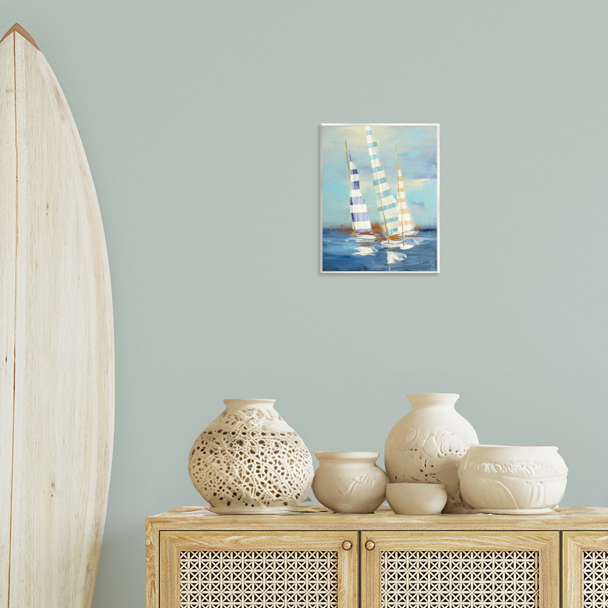 Stupell Industries Summer Regatta Boats Transportation Painting Unframed Art Print Wall Art, 11 x 14