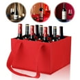 thumbnail image 3 of Portabotellas de vino Billuyoard tela Negro 4 ranuras, 3 of 6