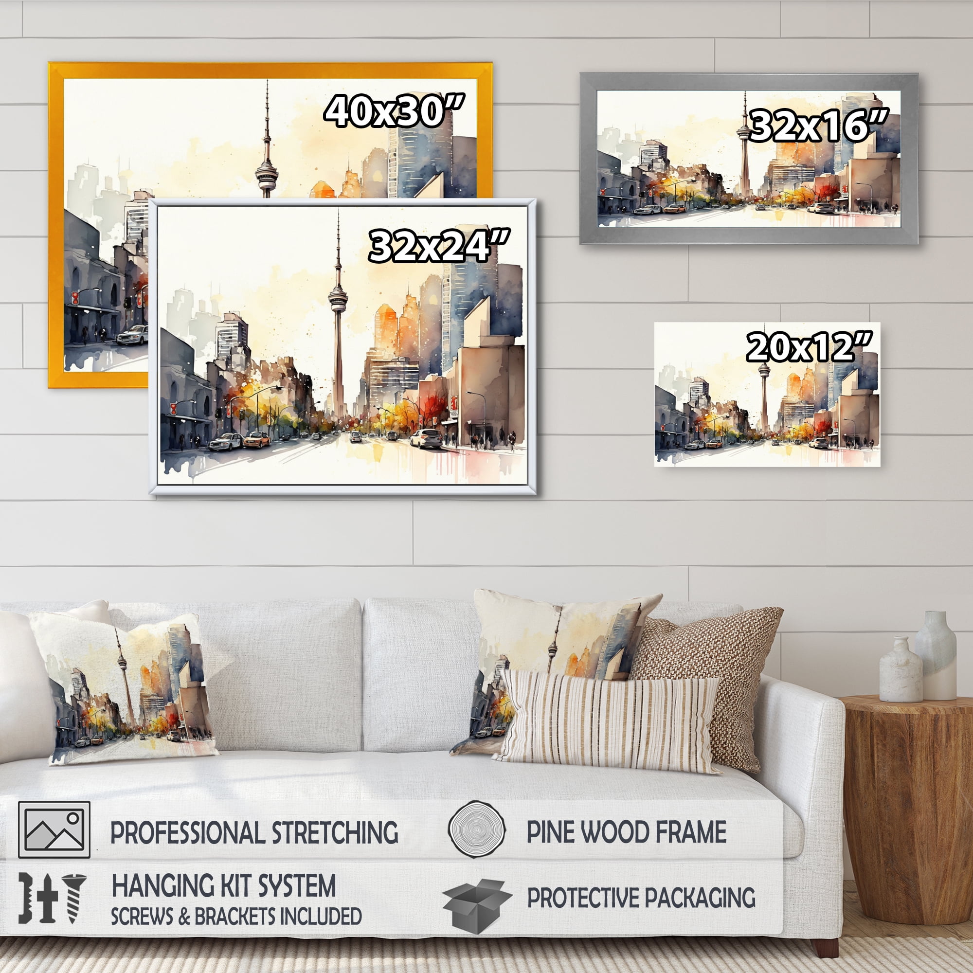 Designart Toronto Skyline VIII Canvas Wall Art