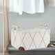 thumbnail image 5 of Cesta de almacenamiento plegable cuadrada para ropa sucia de lona con asa de madera 38x28x21cm, 5 of 9
