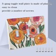 thumbnail image 3 of Yayeee Toggle Light Switch Wall Plate 2-Gang 4.56"x4.48" Decorative Outlet Cover, Hand Drawn Floral, 3 of 7