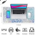 thumbnail image 5 of Long Mouse Pads for Desk,Blue Floral Leaf Pattern Desk Mats on Top Of Desks, Desk Mouse Pad Extra Large with 3mm Non-Slip Base and Stitched Edge for Gaming,Office,Work,Home 31.5"x15.7", 5 of 6